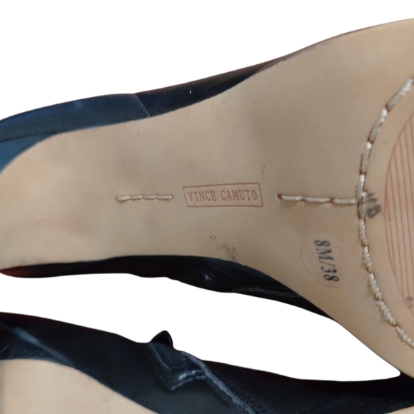 Vince Camuto‎ Elvin Black Leather Platform Ankle Bootie Women's Size 8 M - Picture 8 of 11